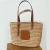 Import 2021 Handmade Woven Large Capacity Straw Bag Womens Basket Bag with Leather Straps Beach Bag from China
