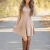 Import 2021 new autumn winter long sleeve v collar loose knit  dress from China