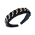 Import 2021 New Black Fabric Wrapped Metal Chain Thick Sponge Hair Hoop Headbands Cool Gold Chain Headband hair band women from China