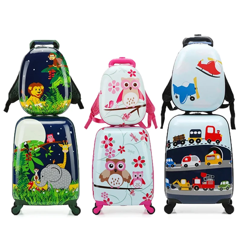 2021 new kids travel suitcase spinner wheels rolling luggage Carry on Cabin trolley luggage bag Cute child gift bag case