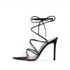 2021 new large size sexy black strap fine high heel shoes banquet fashion sandals