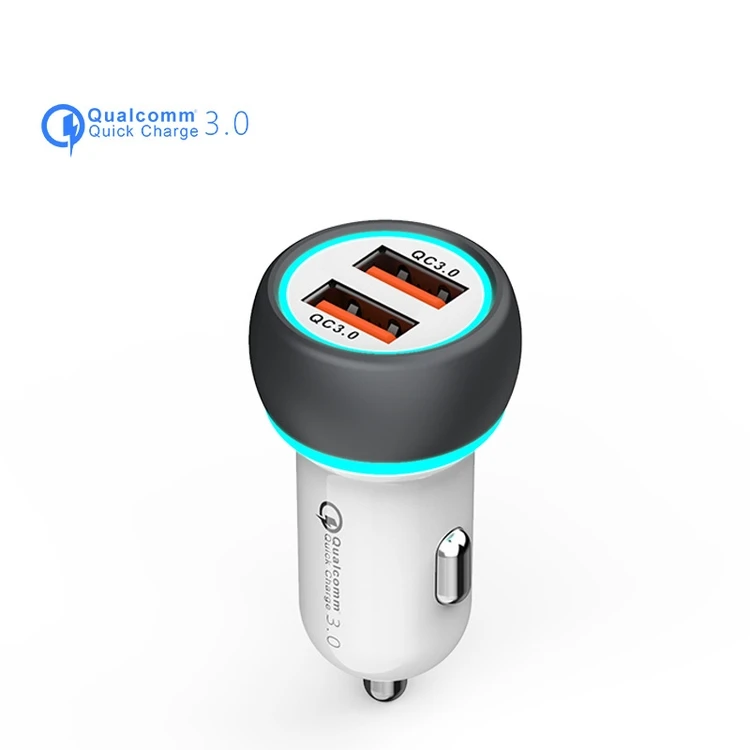 2021 Trending Products 36W Dual USB QC3.0 Car Charger Fast Charging Usb Car Charger