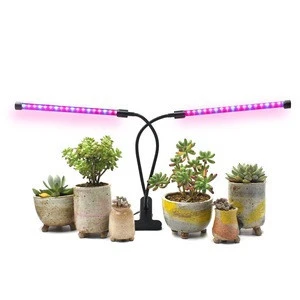 20W Dual Head LED Grow Light 40 LED Chips with 3 Spectrums Plant Light for Indoor Plant Grow Lamp with timer