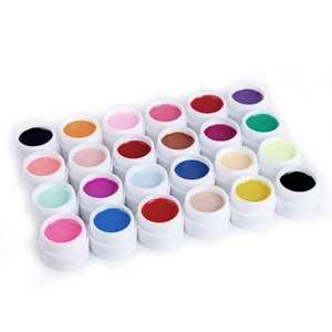 24 Colors UV Gel Solid Pure Mix Color UV Gel 24 Jar