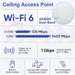 2.4 GHz  5 GHz Dual Band 2400 Mbps  AX3000 Mini  AP WiFi 6  Wireless Ceiling Access Point