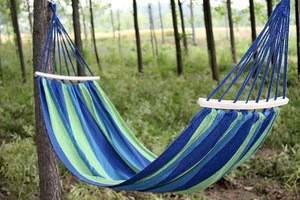 280x150CM Double Person Canvas Hammock Camping Hammocks With Wooden Stick Prevent Rollover Camping Swing Hammock