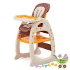 3 in 1 Foldable Plastic Sitting Chair Child Study Table And Chair And Baby High Chair