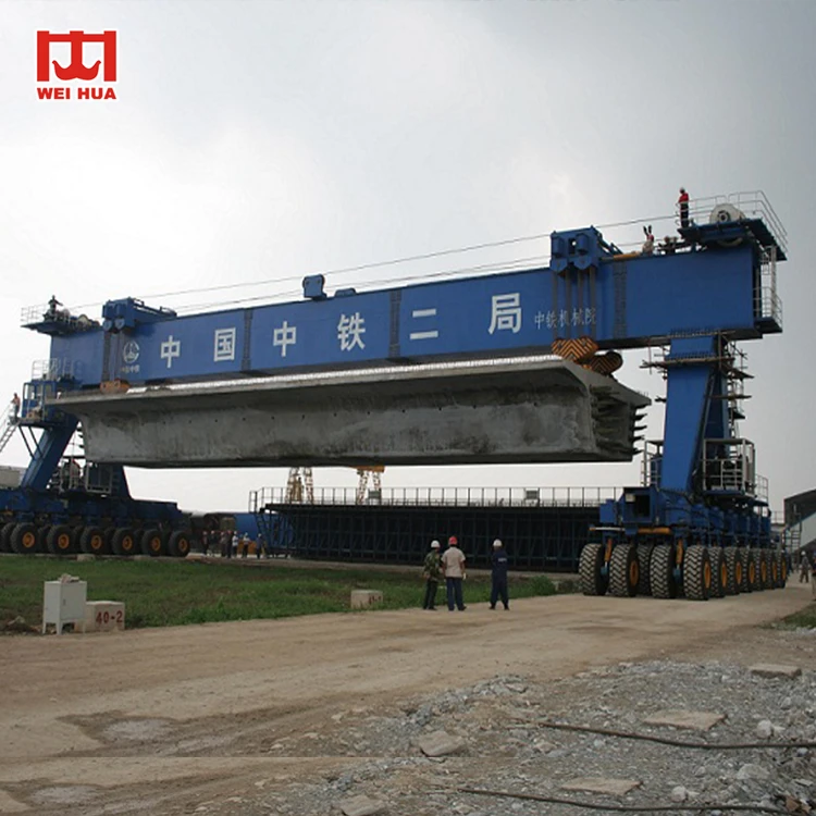 300 Ton Rubber Tired Tyred Bridge Beam Girder Carrier Transporter Dolly Trailer Price Manufacturer For Highway Building