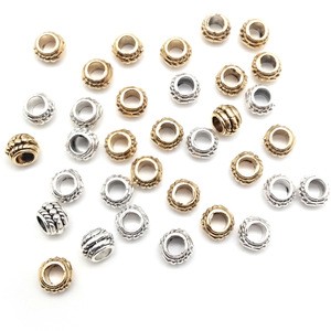30pcs/lot 6*8mm Three Layer Oblate Beads Zinc Alloy Metal Spacer Beads for DIY Bracelet Necklace Jewelry Findings Making