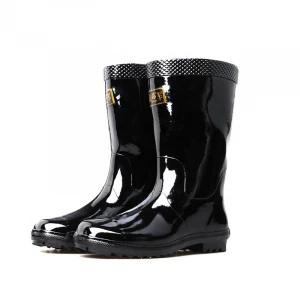 3539 Design waterproof Soft rubber walmart rubber boots half wellies rain boot black wellington boot