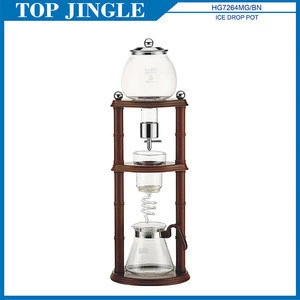 4 Wood Pillars Antique Brown Cold Brew Coffee Maker