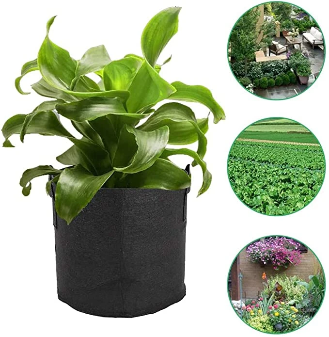5 7 10 15 20 25 30 Gallon Thickened Felt Fabric Flower Pots Plant Grow Bags Garden Growing Bags with Handles