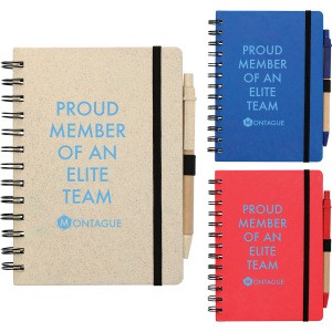 5&quot; x 7&quot; Wheat Straw Notebook With Pen and your custom logo print