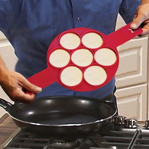 7 Holes Nonstick Pancake Maker DIY Cooking Tool Round Heart Pancake Maker Pan Flip Frying Eggs Mold Kitchen Baking Accessories