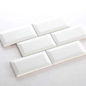75*150mm white matt bevel subway tile backsplash tiles and accessories front wall peel and stick backsplash