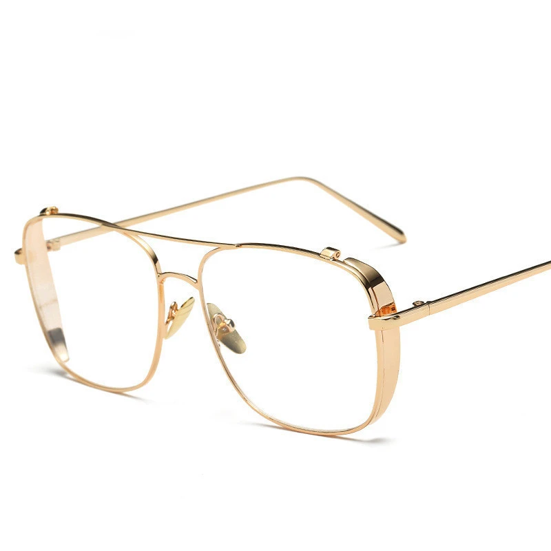912 Oversized Alloy Eyeglasses Transparent HD Lens Sunglasses Women Optical Glasses Frames for Men Vintage Eyewear metal glasses