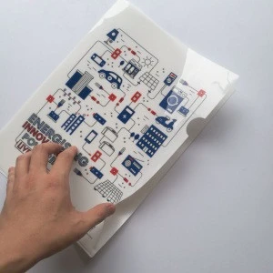 A4 Plastic pocket file folder with colorful print logo
