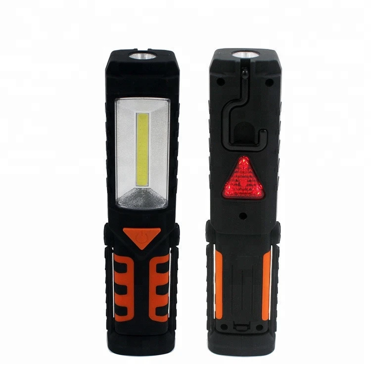 ABS plastic COB LED magnetic work light with red warning light