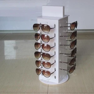 Acrylic counter lock case cabinet spectacles rods stand eyeglass desktop sunglasses eyewear display rack
