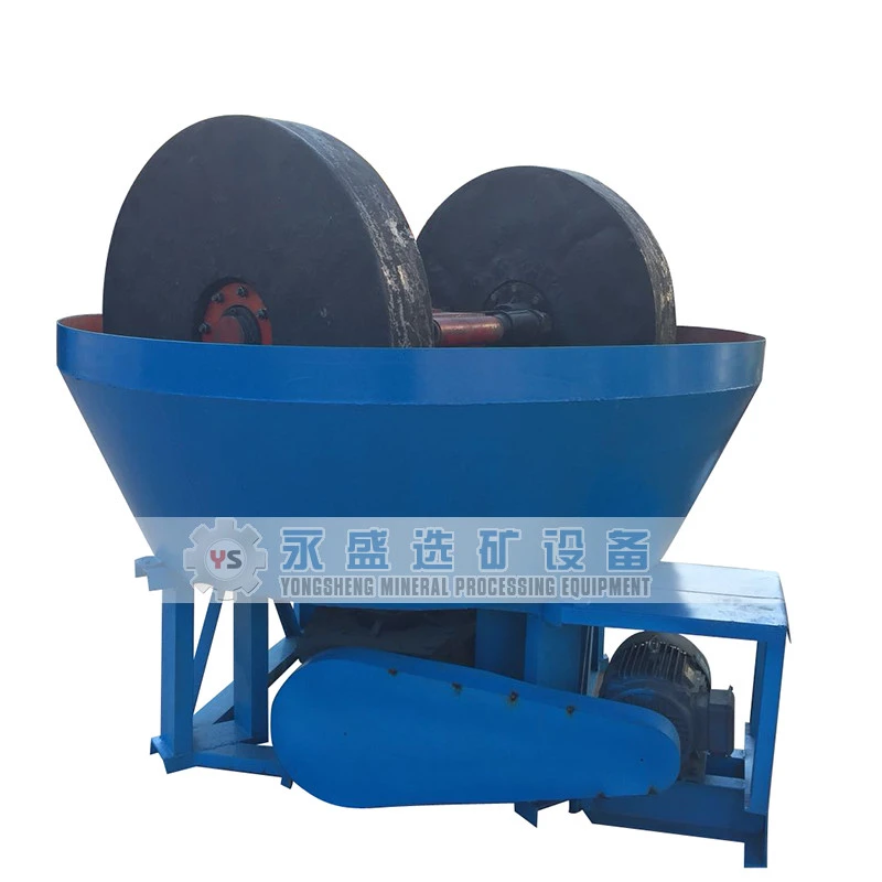 Africa Popular Rock Gold Mining Equipment rolling mill for gold and silver 1-2 TPH Rock Gold Wet Pan Grinding Mills for sale