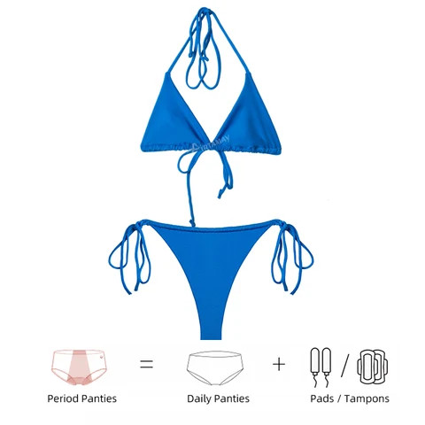 Buy Airtamay 2022 Two Pieces Shiny Fabric Lace Up Menstrual Leakproof