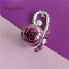 Amaryllis factory Wholesale high Quality Preserved roses keychain pendent hanging long lasting flowers
