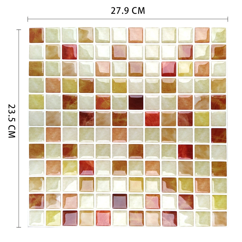 Amazon Sell Well 3D Mosaic peel and stick backsplash Kitchen waterproof Self Adhesive Wall Tiles