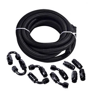 AN8 NBR CPE  synthetic rubber 304 SS nylon braided  hydraulic assembly line rubber hose  AN hose AN8 line AN8 oil cooler hose