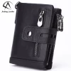 Andong Man Wallet Real Genuine Cow Leather Wallets for Men RFID Blocking Buckle Zipper Purse Retro Vintage Business Fashion