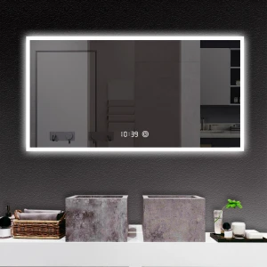 Anti-fog vanity touch screen bathroom body mirrors with led