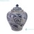 Import Antique Blue and White Porcelain Sea Grass Fish Twisted Flower Pattern Flat Belly Shape Ceramic Pot Jars from China