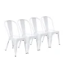 Antique finish stacking white outdoor wedding dining room metal industrial chair