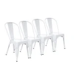 Antique finish stacking white outdoor wedding dining room metal industrial chair