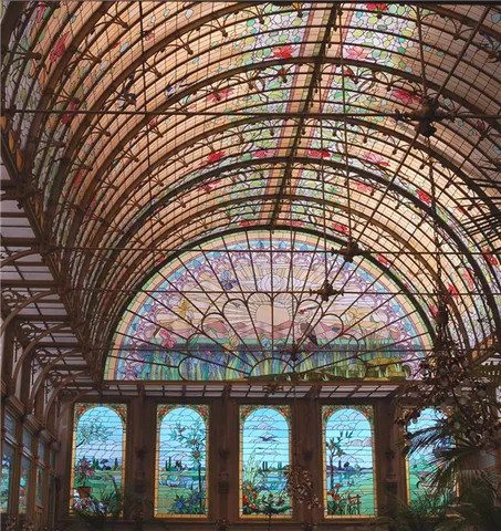 Architecture Decorative Rooftop Stained Glass Roof Ceiling Glass Panel