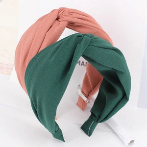 B918 2018 New Design Colorful Elastic Head Wrap Women Headband Twisted Knotted Hairband For Women