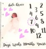 Baby Contton Milestone Blanket Month to Month Photography Props