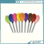 Baby Supplies & Products Silicone Rubber Feeding Spoons with stainless steel handle