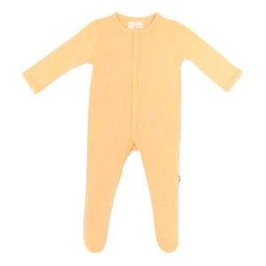 Bamboo spandex baby footed romper bamboo viscose bodysuit OEM service