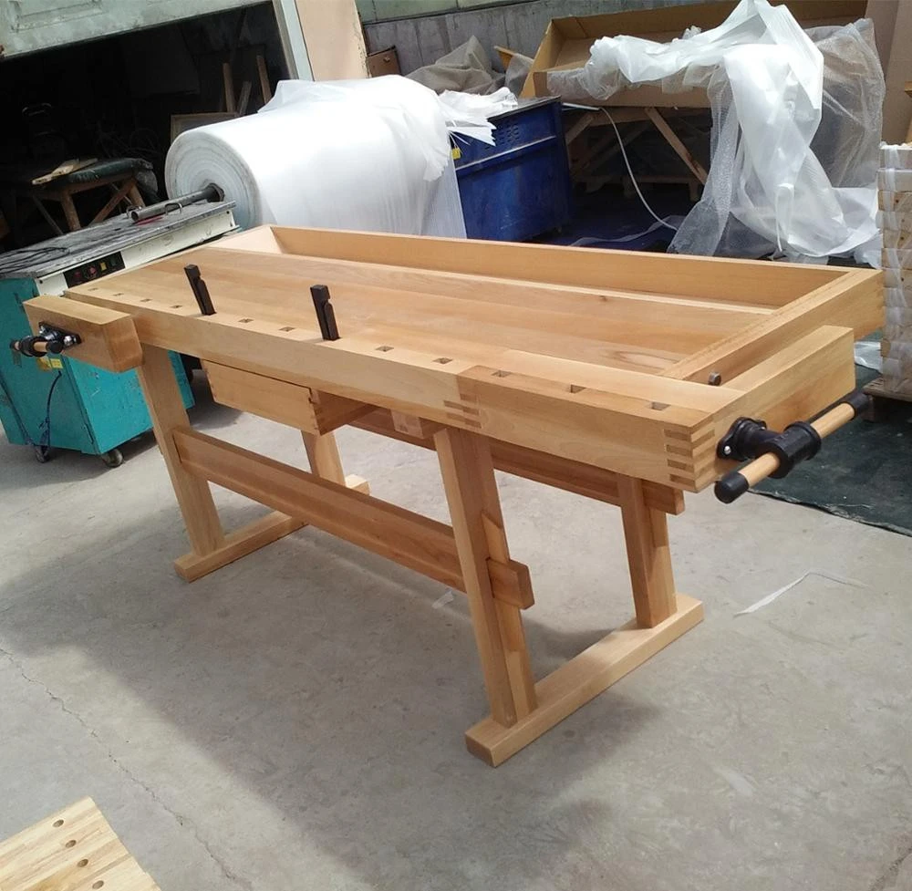 Beech big vise wooden workbench for sale