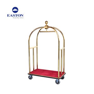 Bellman birdcage used hotel luggage carts,hotel stainless steel lobby luggage cart wheels