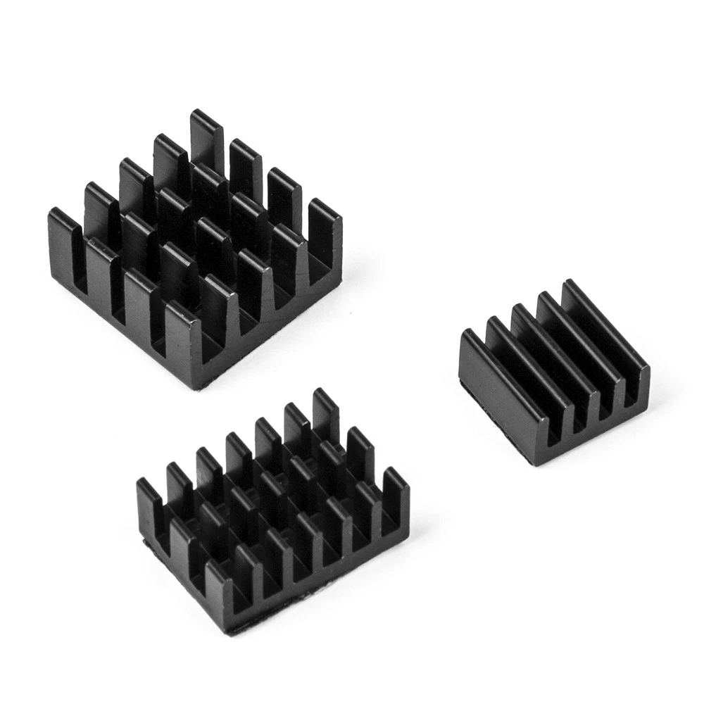 Black 3 in 1 Heat Sink Set Aluminum for Raspberry Pi 4B