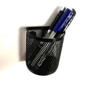 black office Stationery supplies metal pen holder