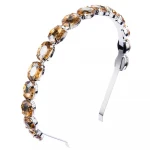 Bling Colorful Crystal Rhinestone Thin Headband Thin Single Row Glass Drill Oval Hairband Head Band for Women Hair Accessories
