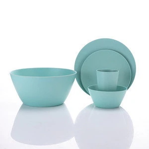 BPA free tableware sets, biodegradable dinnerware, bamboo fiber bowl and plate set