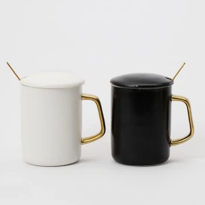 Brand new china ceramic mug ceramic tea mug with lid and spoon 301-400ml custom cups