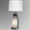 Brushed brass table lamp with two power outlets and on off switch for Brass Table Lamp