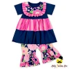 Bulk Wholesale Kids Giggle Moon Remake Outfits Flower Ruffle Shirts Shorts Baby Girl Boutique Clothing Set