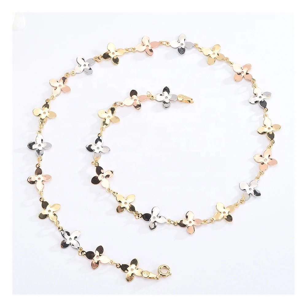 C11197 Custom Gold Fashion Plated Leaf 18k Jewelry Necklace