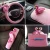 Import Car fur seat cover set cute doll velvet steering wheel ladies winter cute Flamingo series seat belt cover sets from China