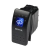 Car Motorcycle DC12V 20A Carling Type ON-OFF Laser Etched Waterproof Rocker Switch With Dual LED Blue
